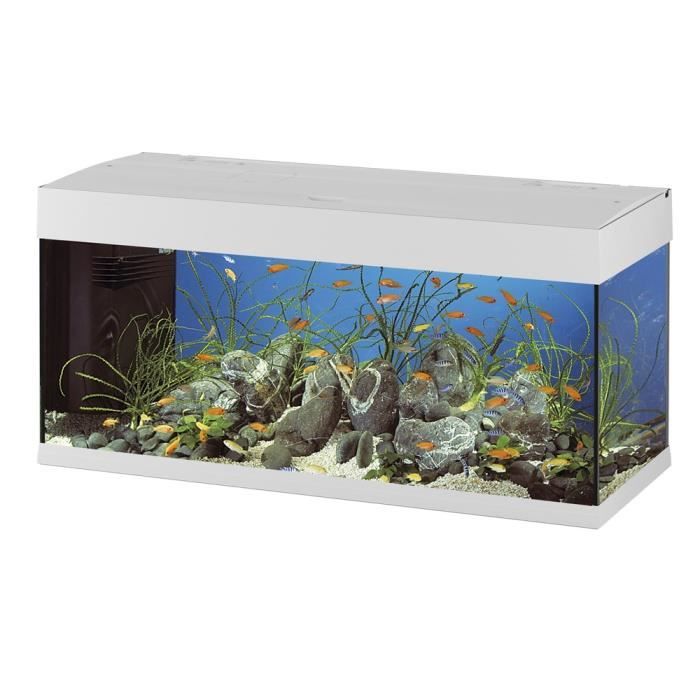 DUBAI 120 Aquarium en verre blanc 121x41x56 cm
