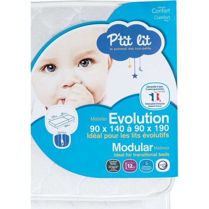 P TIT LIT Matelas Evolutif - 90 x 140 + 50 cm
