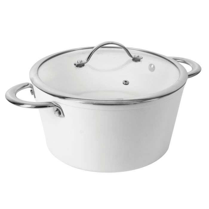 SITRAM Faitout Hegoa - Ø 24 cm - Aluminium forgé - Blanc