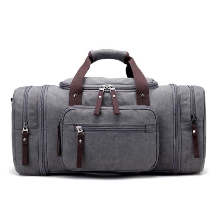 Capacité De Mission Voyage Unisex Main À Gris Toile Pour Homme Yaagle Femme BandoulièreGrande Sac FJK1c3Tl