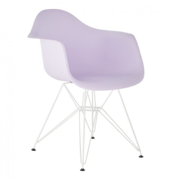 Lavande Violet Métal Chaise Accoudoirs Ims Avec Blanc Nmn08w