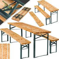 SALON DE JARDIN TECTAKE Table et bancs pliant en bois, Table de Ja SALON DE JARDIN TECTAKE Table et bancs pliant en bois, Table de Ja