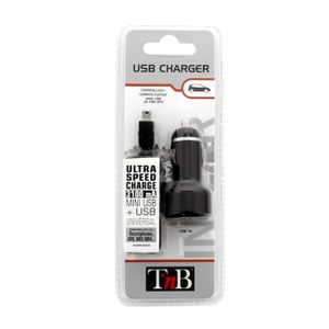 TNB Chargeur allume-cigare 3A USB et mini USB