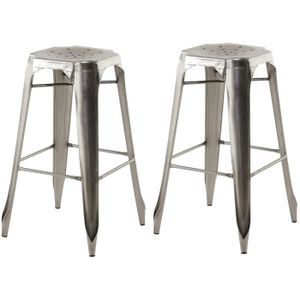 tabouret de bar lot de 2 tabourets de bar industriels mtal gris k - Tabouret De Bar Metal Industriel tabouret de bar lot de 2 tabourets de bar industriels mtal gris k - Tabouret De Bar Metal Industriel