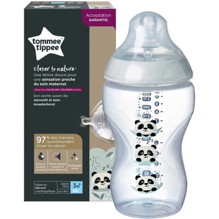 Tommee Tippee Closer To Nature Biberon Deco Fille 340ml