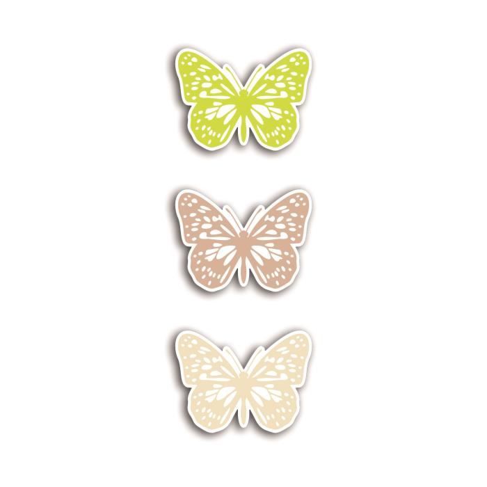 TOGA Pack de 24 Formes Découpées Papillons Vert / Taupe / Beige