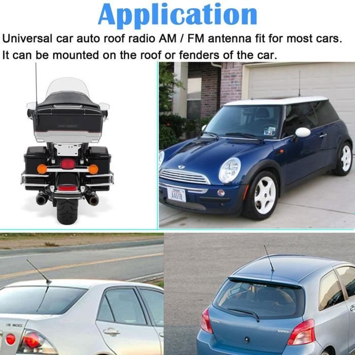 Antenne De Toit Voiture Universelle - DAB+/FM/AM Actif Amplifié - Câble 5 M - 12V - Pour Meilleure Réception Radio