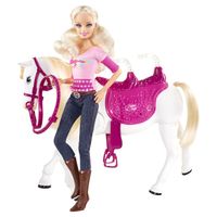 POUPÉE Barbie Et Son Cheval Trotteur POUPÉE Barbie Et Son Cheval Trotteur