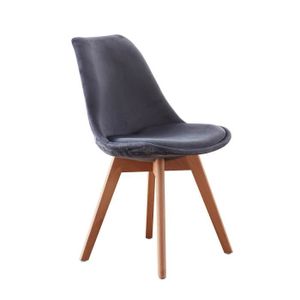 Scandinave Gris Massif Salle Rembourrée Jkk Pieds Housse À De En Velours Hêtre Chaise Manger 1 Bois Design Assise Pièce LGUzqpMSV