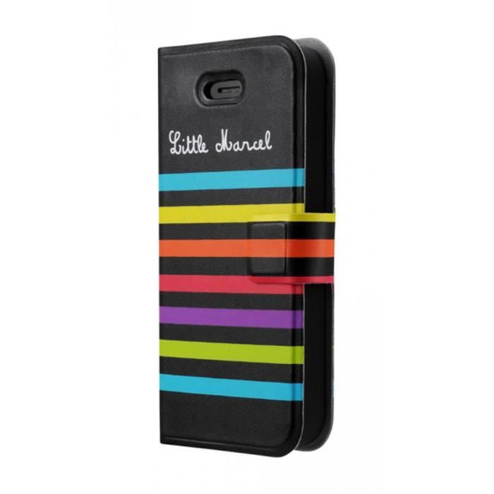 Little Marcel Coque pour iPhone 4/4S - Noir à rayures