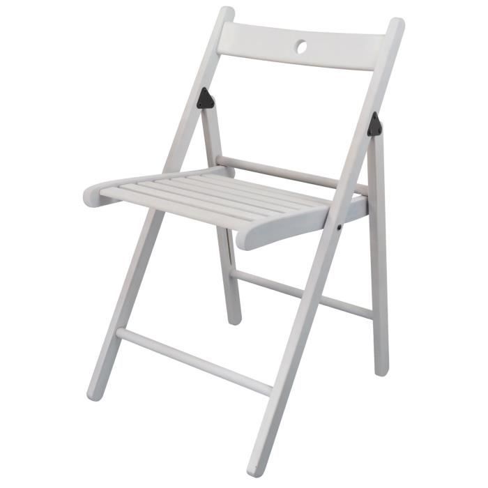 Harbour Housewares - Chaise pliante en bois - Blanc ...