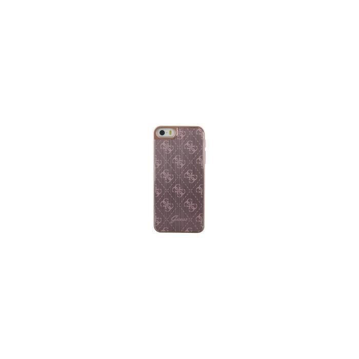 GUESS Coque en aluminium - Pour iPhone 5S / SE - Rose