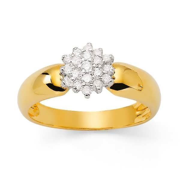 MONTE CARLO STAR - Bague Chou en Or Jaune 9 Carats et Diamants - Femme