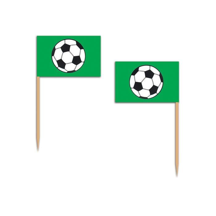 50 Piques Drapeaux Ballon de Foot   50 piques cure dents avec drapeaux