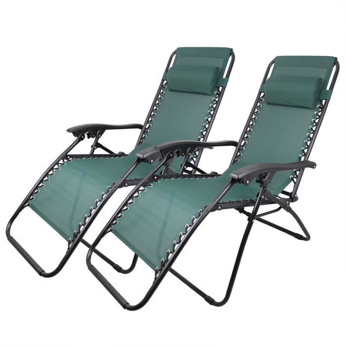 InclinableTransat X Textilène Coussin CmVertPack Jardin165 Longue En De 2TextilèneAvec 65 Chaise 112 DYHWE29I