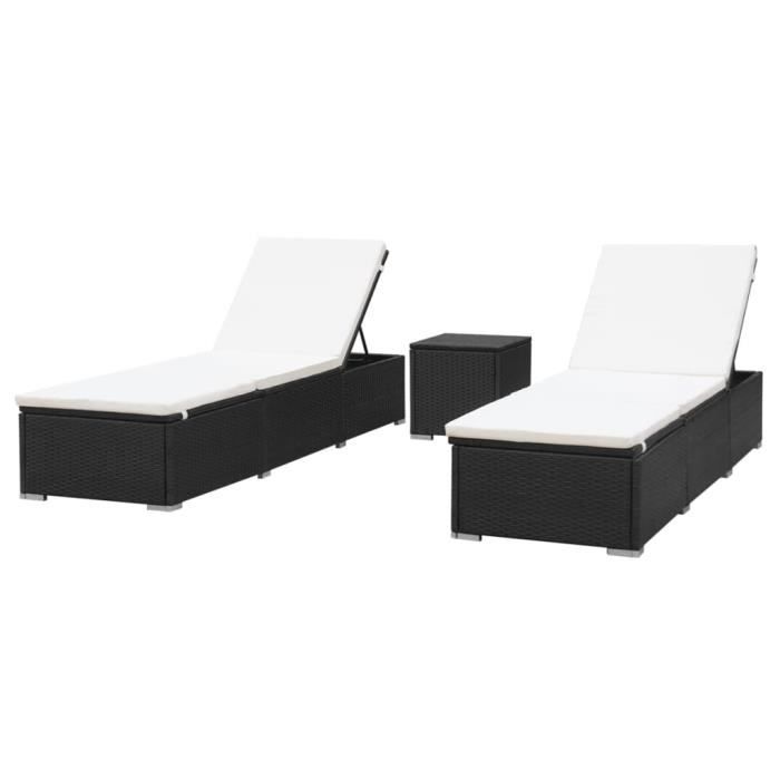 Noir De Chaise Tressée Résine Vidaxl D'extérieur Blanc Jeu Longue 5pcs lJF3uK1cT