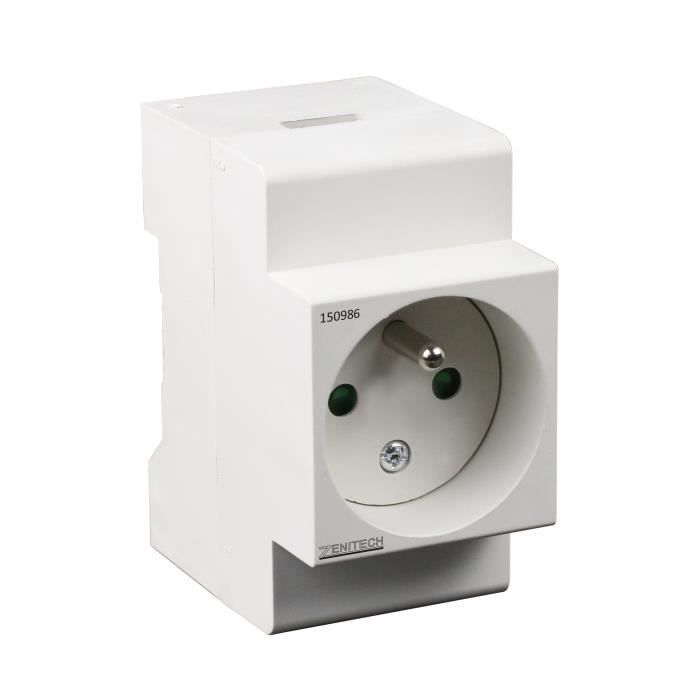 ZENITECH Prise modulaire 2 pôle + terre 16A