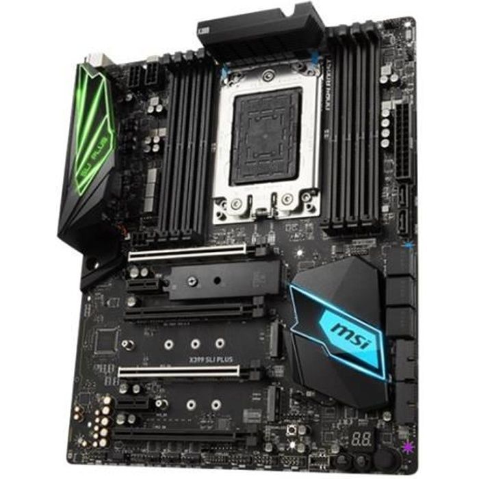 MSI X399 SLI PLUS Carte-mère ATX Socket TR4 AMD X399 USB 3.1 Gen 1, USB-C Gen2, USB 3.1 Gen 2 Gigabit LAN audio HD (8 canaux)