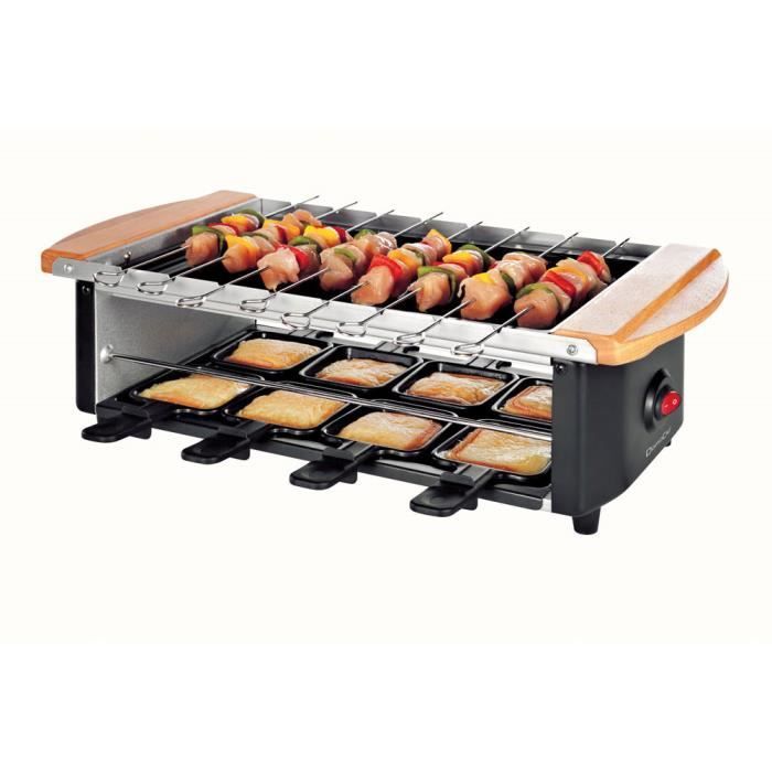 DOMOCLIP DOM255 Appareil à raclette et brochettes 8 personnes - Noir