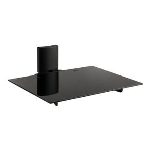 MELICONI Support Appareil Audio Vidéo - Poids max : 12 Kg - Verre trempé, ABS et acier - Dimmensions: L 38 x P 30 cm