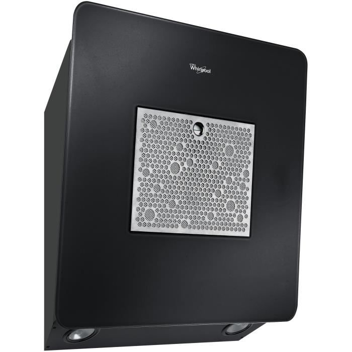 WHIRLPOOL AKR 565 GBL - Hotte design murale - Evacuation / Recyclage - 400 m3-h air max - 62 dB max - 3 vitesses - L 55 cm - Noir