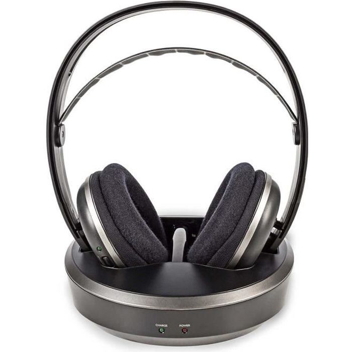 Casque Tv Sans Fil Rf Radio Rechargeable Sur Socle Tele Television