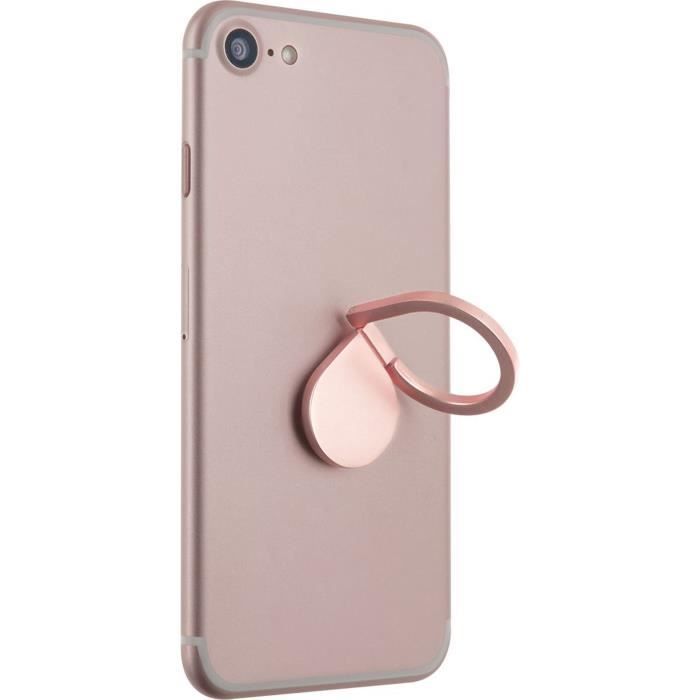 BIGBEN CONNECTED Anneau rotatif en forme de goutte deau pour smartphone Rose dore