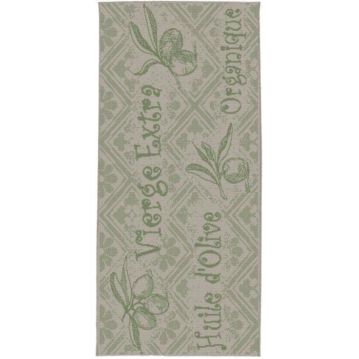 CARLTON Tapis de cuisine 67x140cm Laine & Vert jungle Imprimé