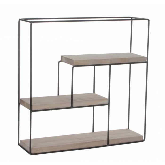 Etagère Design Murale Ou à Poser Rangement Carré Tendance En Bois Et