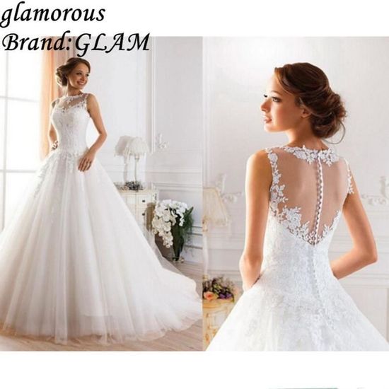 Cou Cher Dentelle Robes Dété Robe Mariée De Glamdentelle