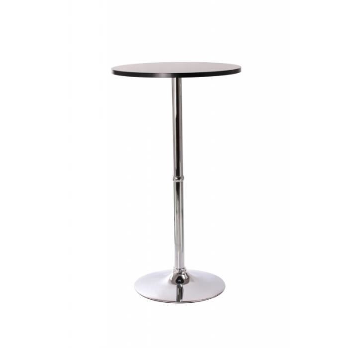 table haute bar bistrot bistrot mdf diamètre 60 cm noir 2009009