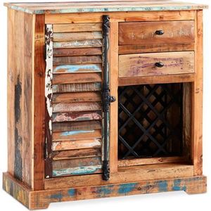 petit buffet vintage en bois recyclé - seaside multicolore - achat