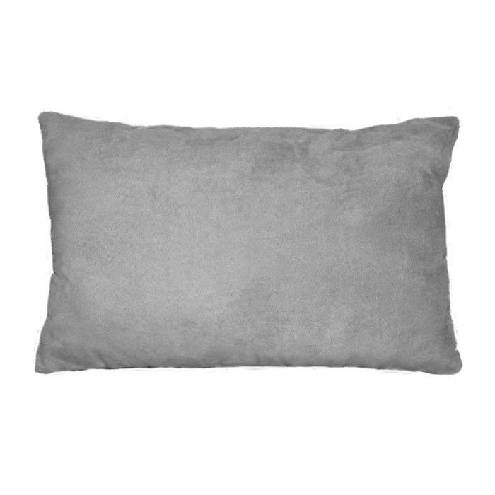 Coussin 30x50cm suédine uni Gris clair