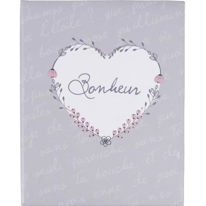 OSTARIA Album photos rectangulaire - Motifs cŒur - 100 vues - Gris