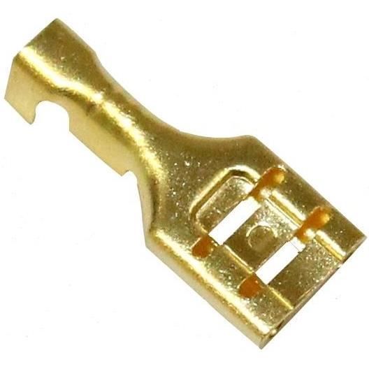 REY Lot De 100 Cosses Faston Femelles 6.3mm - Manchon Transparent - Pour Câbles 16-14