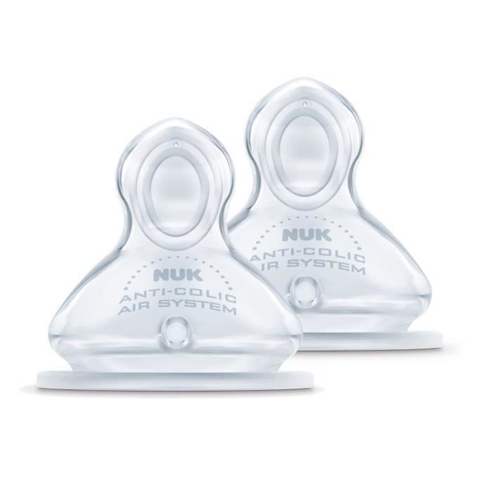 Produit shopeco.fr : NUK 2 Tétines Silicone Physio Air System FC+ - T1 (Lot de 3)
