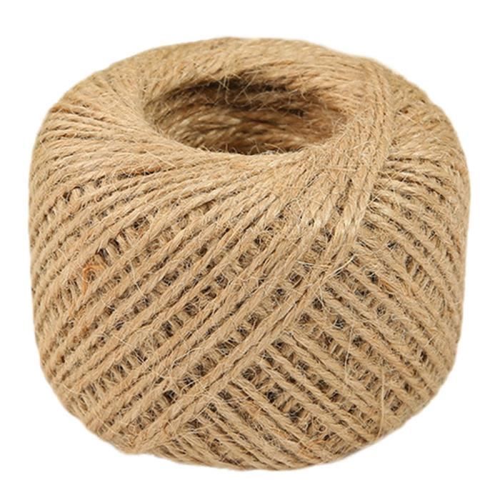 Ficelle De Chanvre Naturelle - 3mm D'épaisseur - 100m Par Rouleau - Pour Décoration Et Emballage