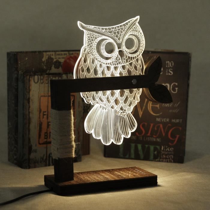 Dimmable Lecture Led Enfant Veilleuse Cadeau Lumière Chouette Table Chambre Chevet Motif Déco Bébé Lampe Cittatrend Nuit Pour Bureau WH2IDE9