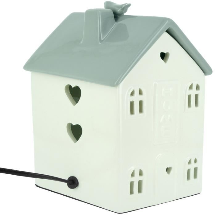 Céramique Poser Maison Blanc A Sweet Home Lampe Design En OkuiPXZ