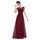 Robe de soirée longue bal bordeaux dentelle plissé