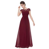 ROBE DE CÉRÉMONIE Robe de soirée longue bal bordeaux dentelle plissé ROBE DE CÉRÉMONIE Robe de soirée longue bal bordeaux dentelle plissé