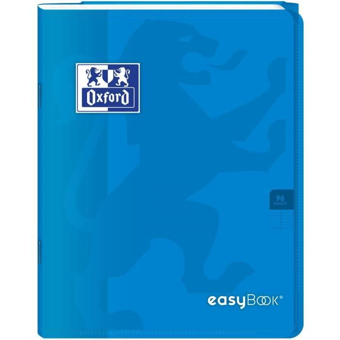OXFORD Cahier Easybook agrafé - 17 x 22 cm - 96p seyès - 90g - Bleu