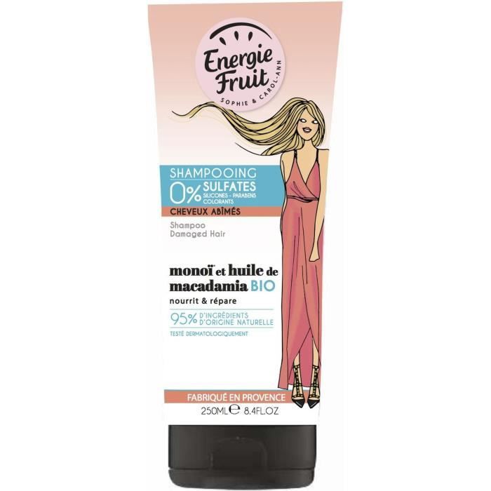 ENERGIE FRUIT Shampoing pour cheveux abîmés MONOï et Huile de Macadamia - 250 ml