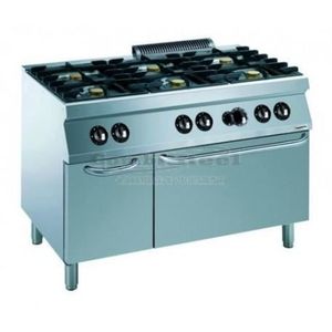 CUISINIÈRE - PIANO Fourneau 6 brûleurs 39 kW et four gaz 6kW - Combis