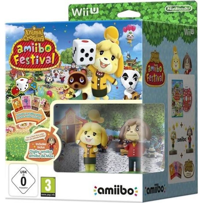 Jeu Nintendo Wii U - Animal Crossing : Amiibo Festival + 3 Cartes Amiibo + 2 Figurines Amiibo