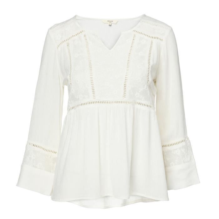 DEELUXE - Blouse Blanche Fluide Manches Longues