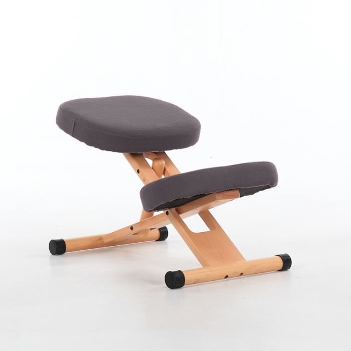 Assise Repose Chaise Sans Jaune Siège Et Bureau DossierBois Rembourrée Tabouret Ergonomique De Gris Ajustable Genoux 8wk0OPXn