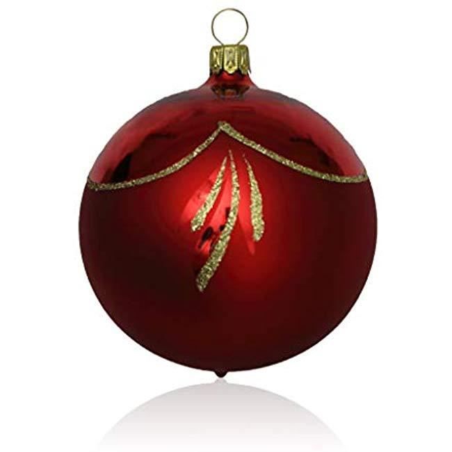Boule De Noel Decoration De Sapin Boules De Verre Noir Satin Rouge Avec 4