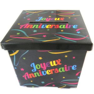 Urne décorative Urne \u0027Joyeux Anniversaire\u0027 noir multicolore ,