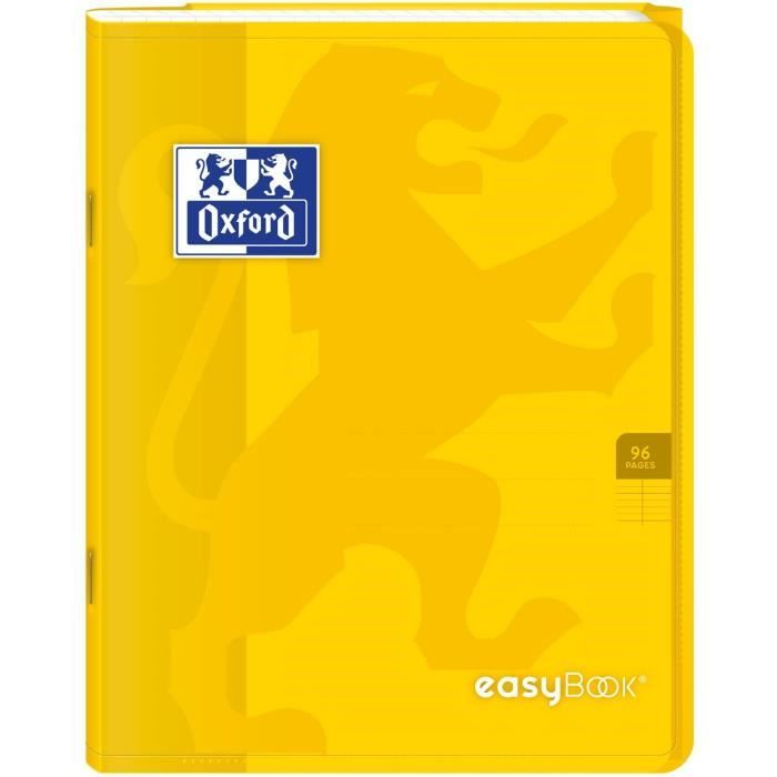 OXFORD Cahier Easybook agrafé - 17 x 22 cm - 96p seyès - 90g - Jaune